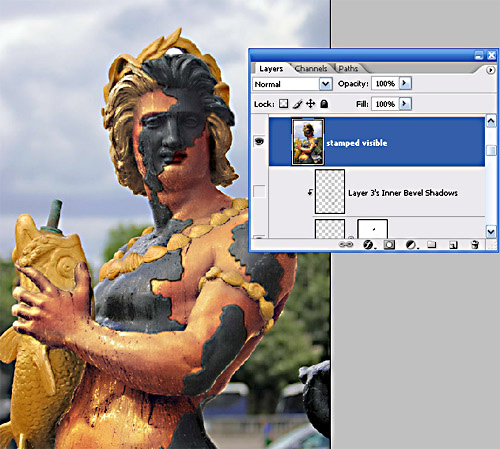 Bringing a stone statue to life Photoshop tutorial