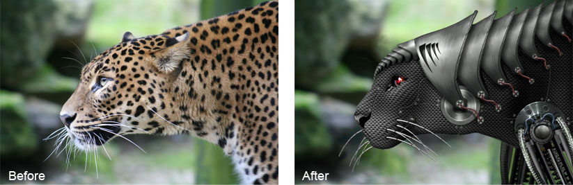 Create a cyborgenic leopard Photoshop tutorial