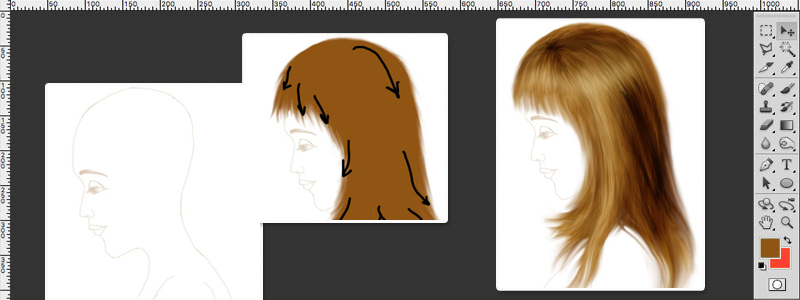 How To Draw Hair In Photoshop Tutorial