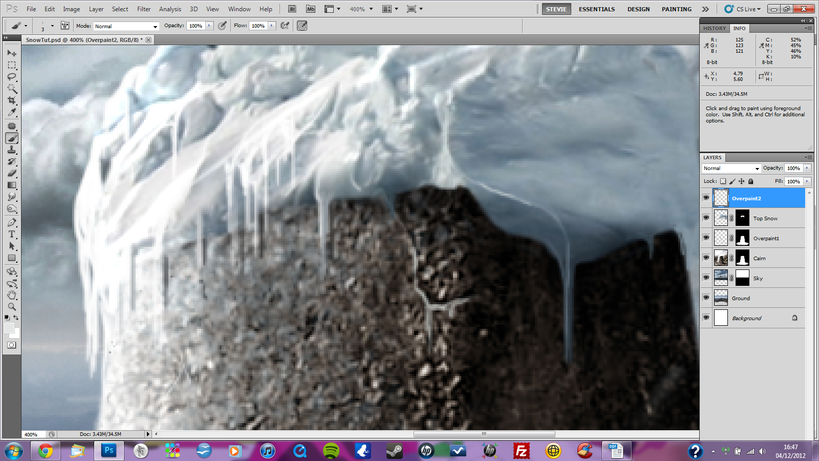 Snow, Ice and Overpainting Photoshop tutorial